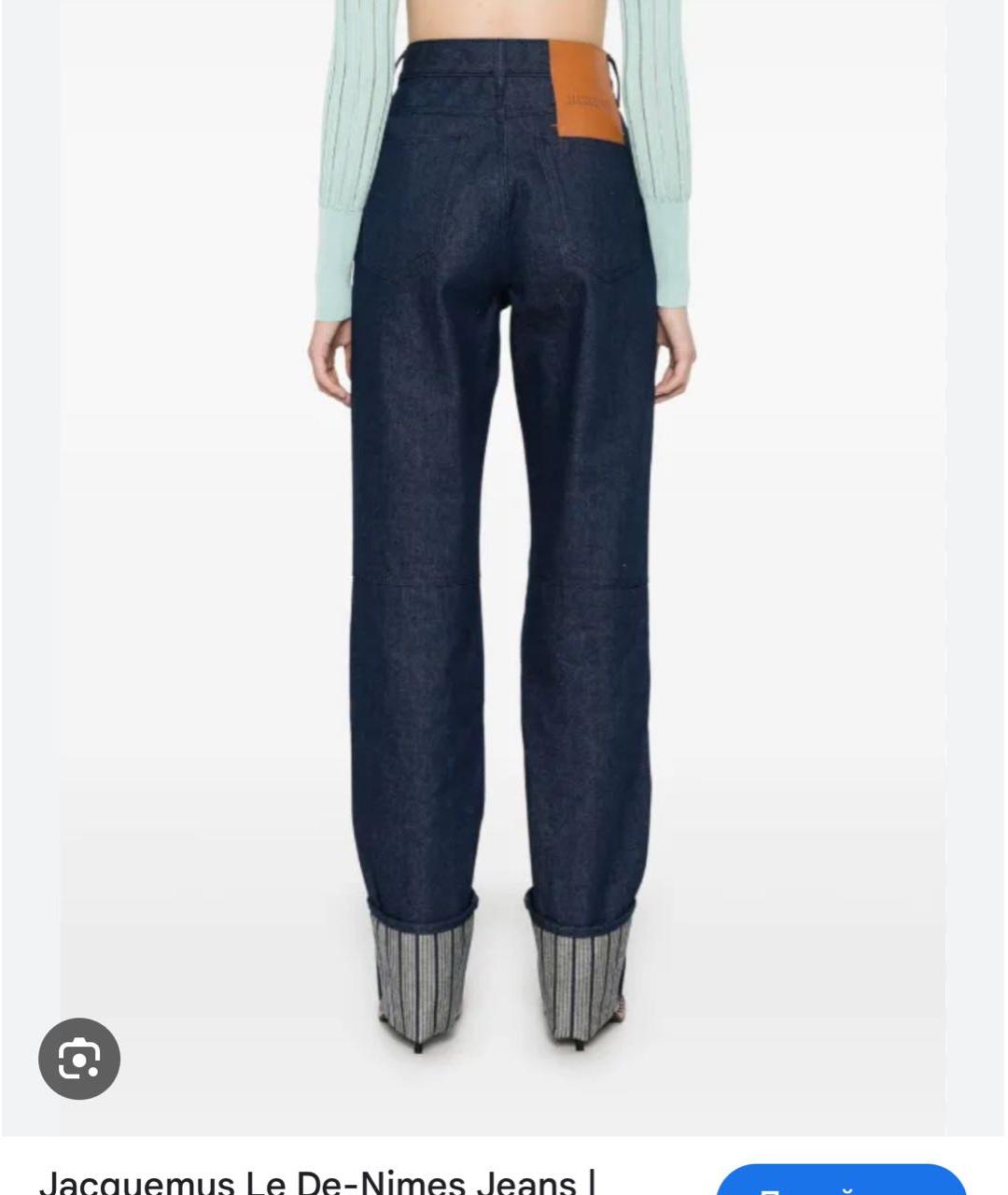 JACQUEMUS Темно-синие хлопковые прямые джинсы, фото 3