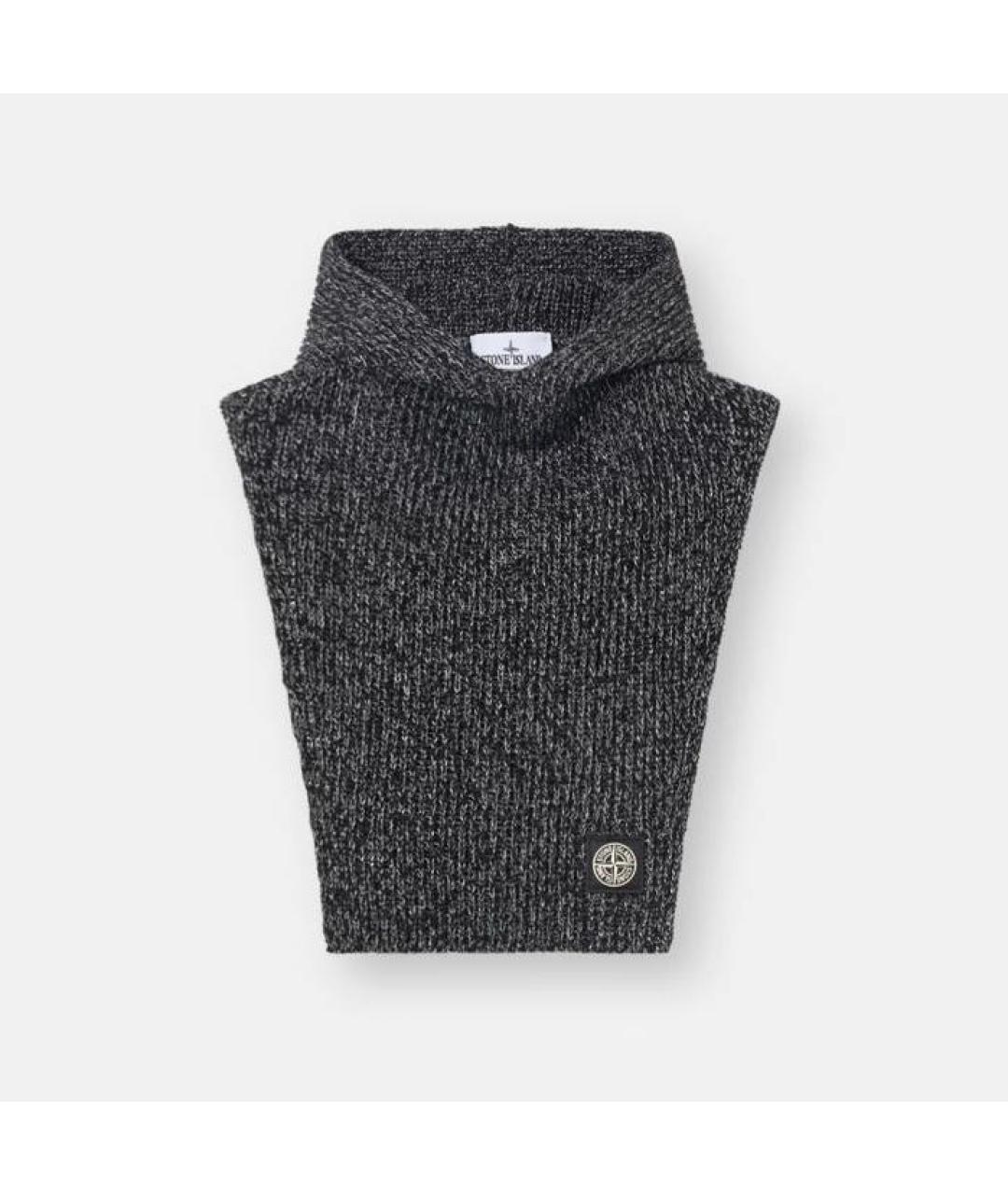STONE ISLAND Серый шерстяной шарф, фото 6
