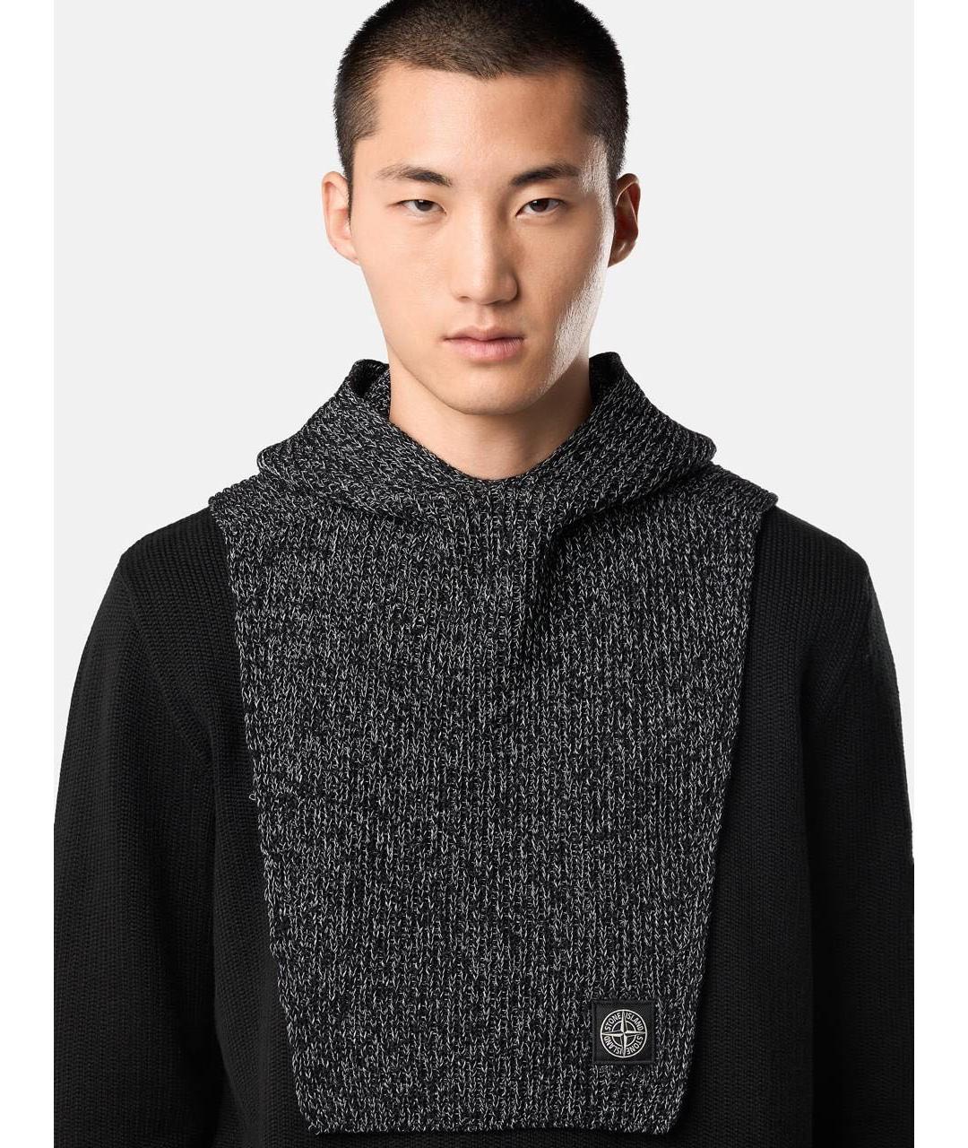STONE ISLAND Серый шерстяной шарф, фото 2