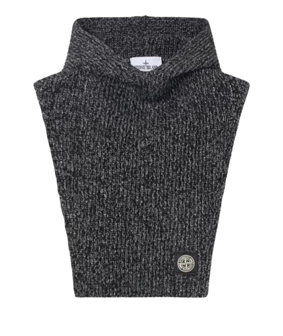 STONE ISLAND Серый шерстяной шарф, фото 1