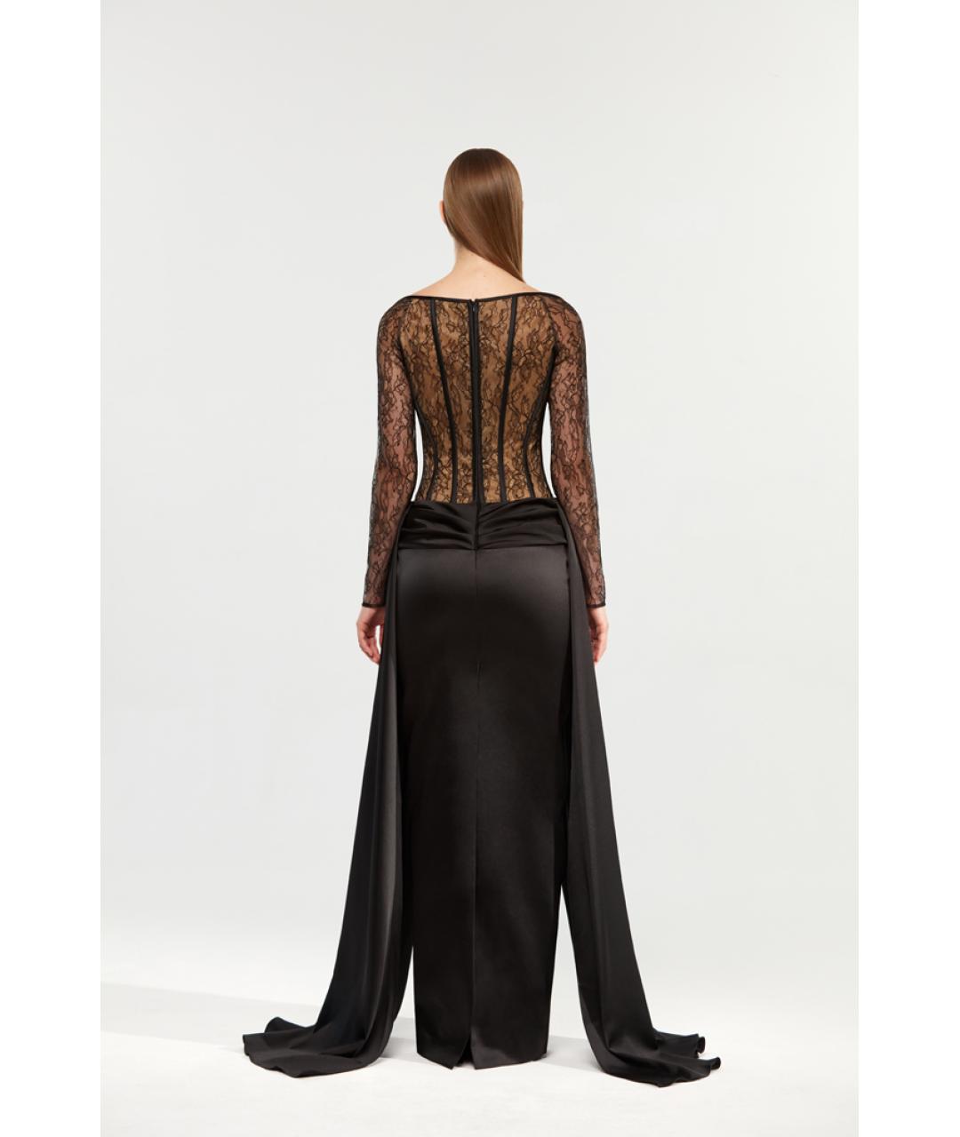 RASARIO Черное атласное платье, фото 5