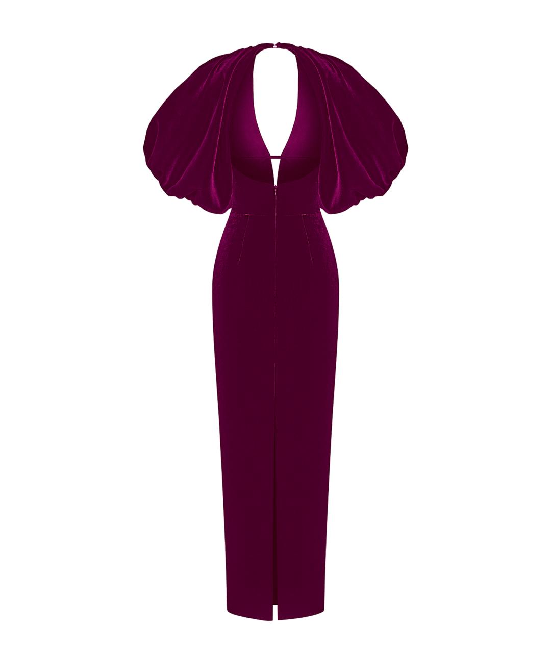 RASARIO Бордовое бархатное вечернее платье, фото 2