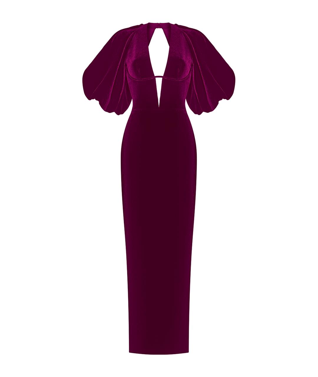RASARIO Бордовое бархатное вечернее платье, фото 1