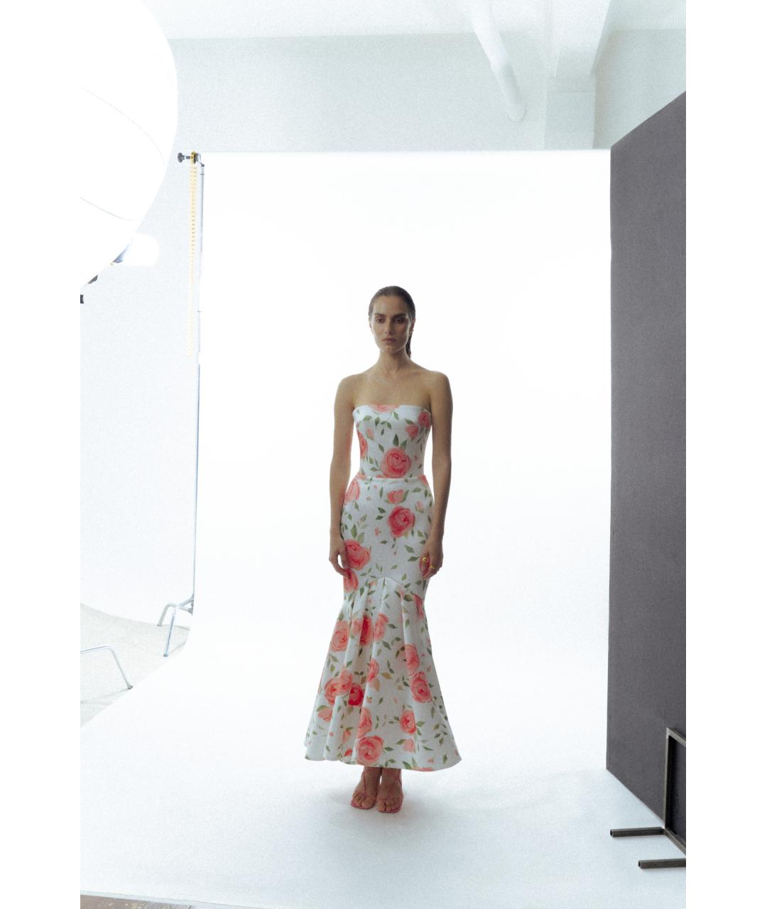 RASARIO Белое атласное вечернее платье, фото 3