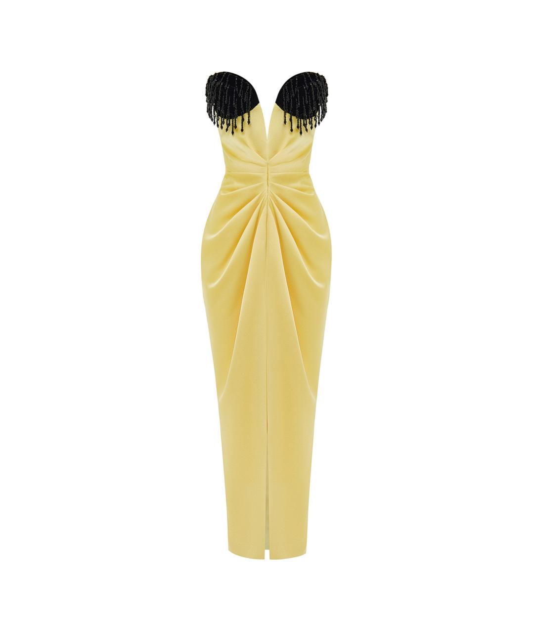 RASARIO Желтое бархатное вечернее платье, фото 1