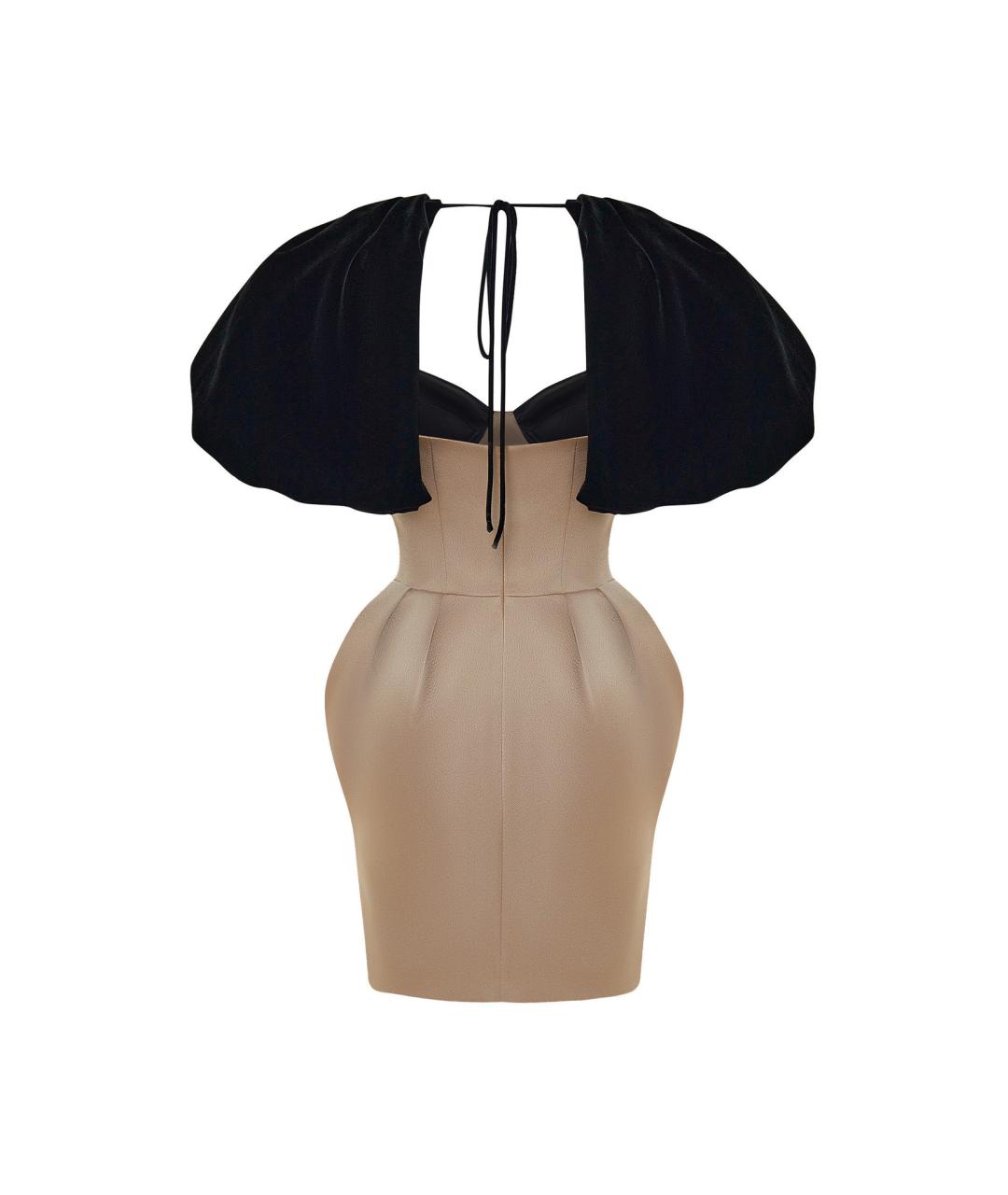 RASARIO Бежевое бархатное коктейльное платье, фото 2