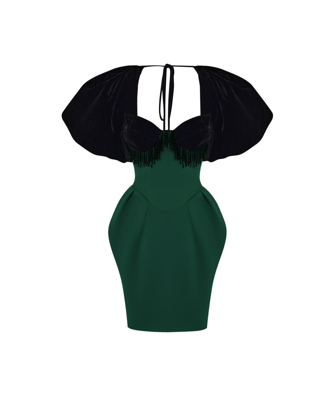 RASARIO Зеленые бархатное коктейльное платье, фото 1