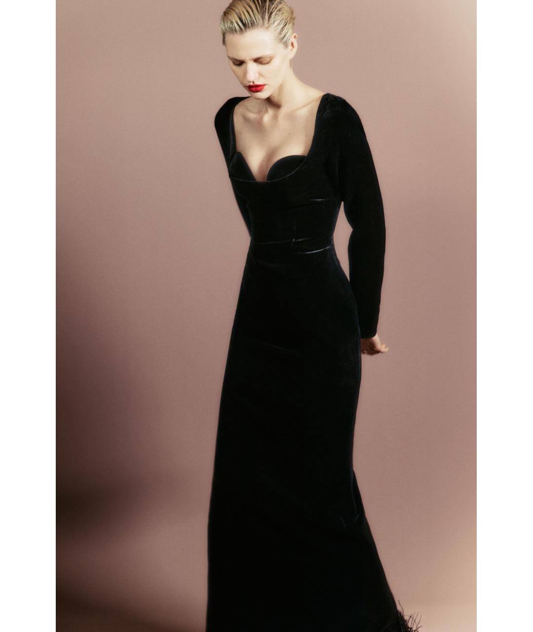 RASARIO Черное бархатное платье, фото 3