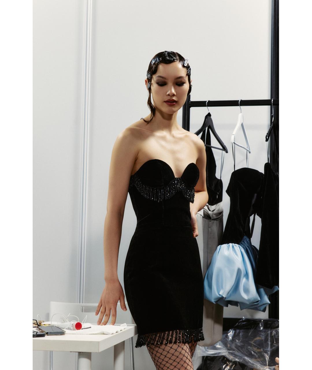 RASARIO Черное бархатное вечернее платье, фото 3