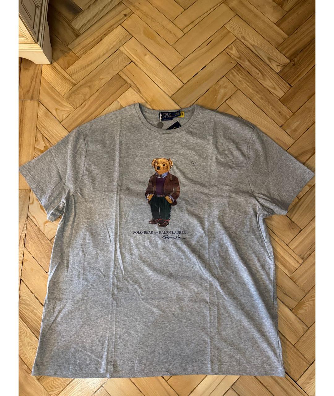 POLO RALPH LAUREN Серая хлопковая футболка, фото 4