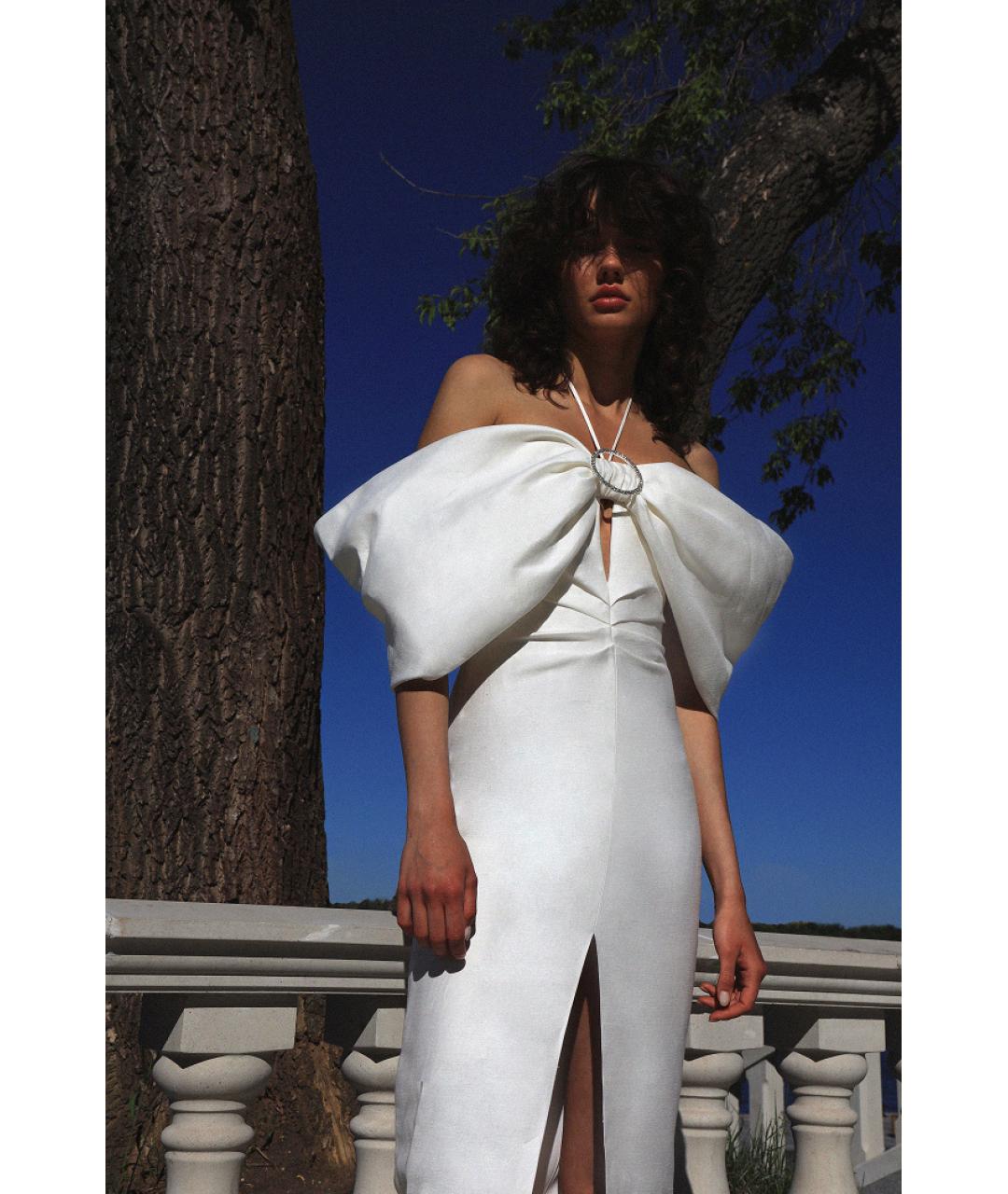 RASARIO Белое льняное коктейльное платье, фото 3