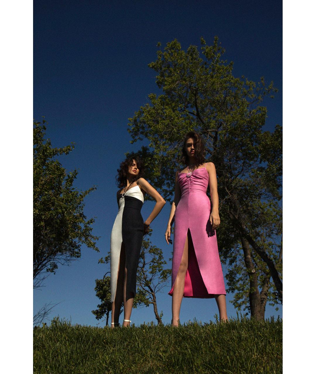 RASARIO Розовое льняное вечернее платье, фото 4