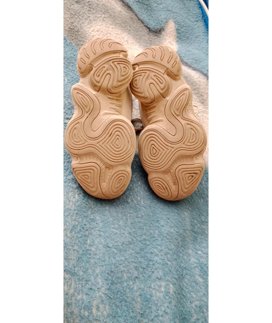 ADIDAS YEEZY Бежевые замшевые низкие кроссовки / кеды, фото 2