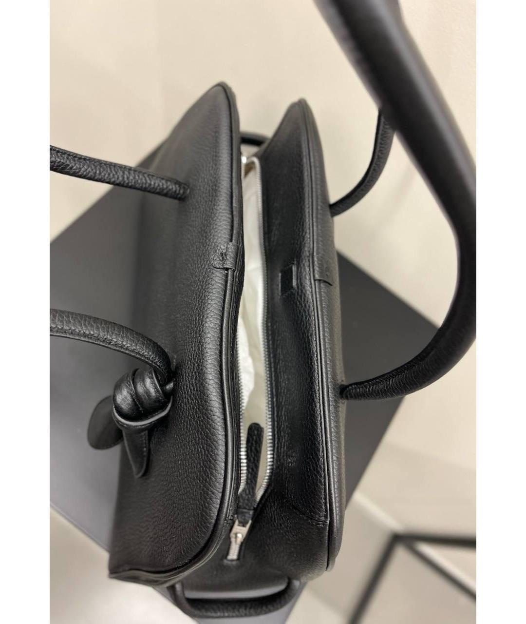 JACQUEMUS Черная кожаная сумка с короткими ручками, фото 8