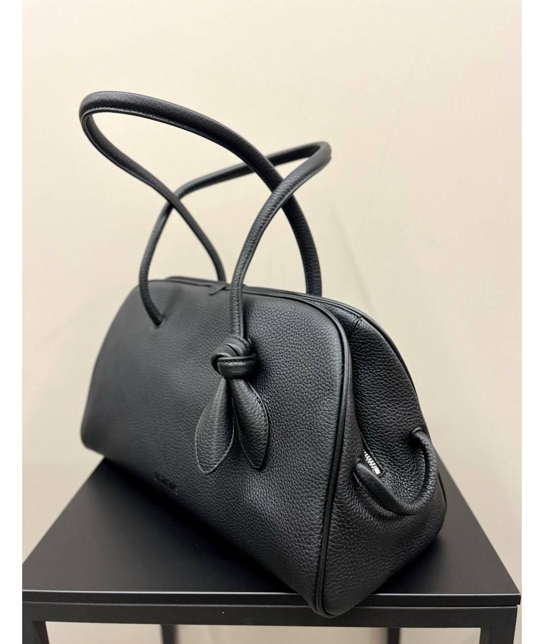 JACQUEMUS Черная кожаная сумка с короткими ручками, фото 7