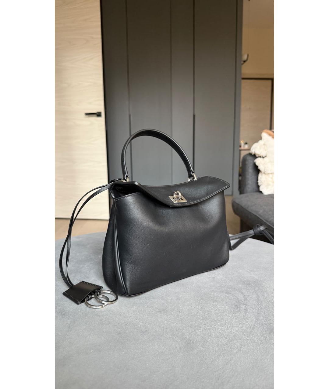 BALENCIAGA Черная кожаная сумка тоут, фото 2