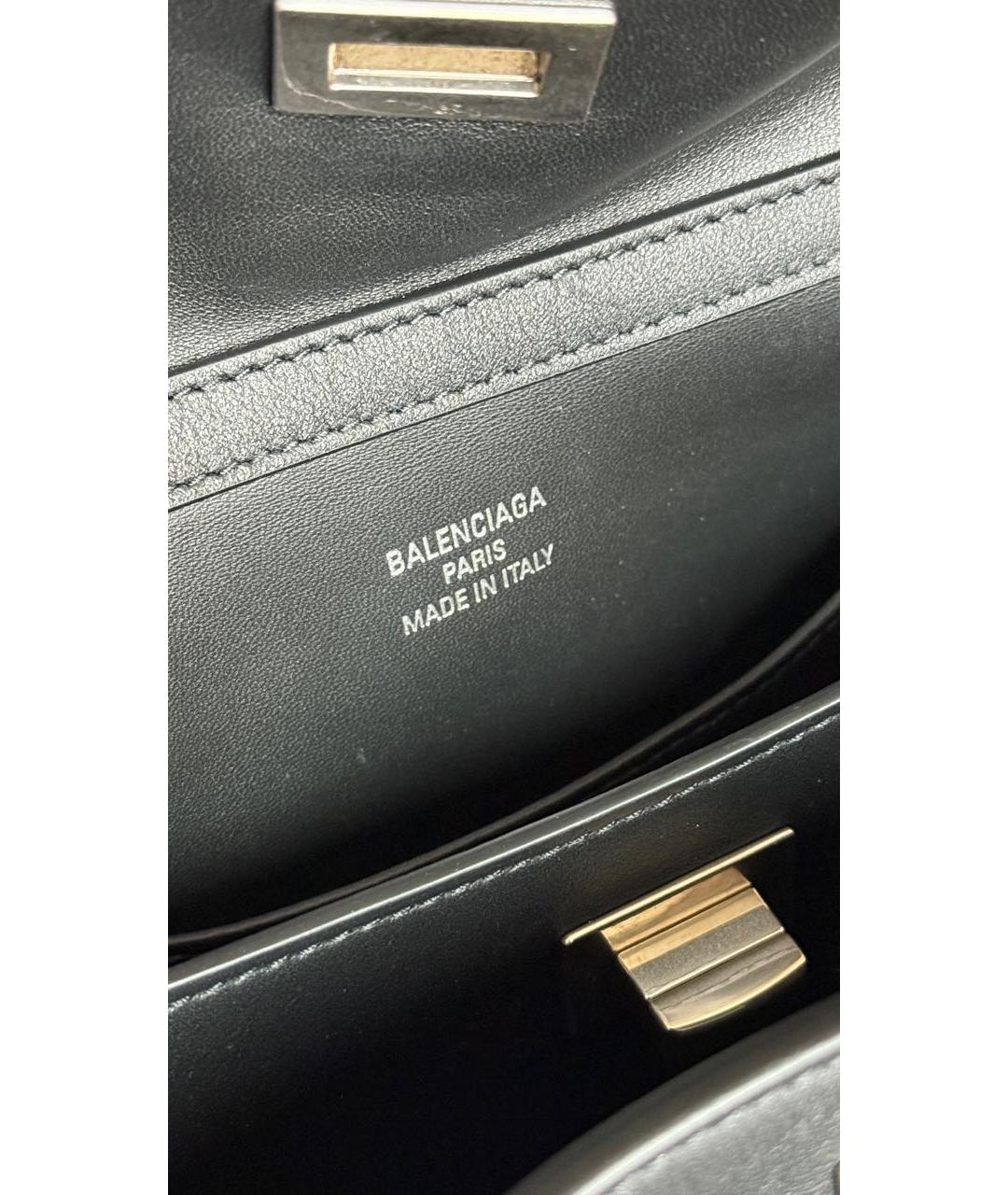 BALENCIAGA Черная кожаная сумка тоут, фото 5