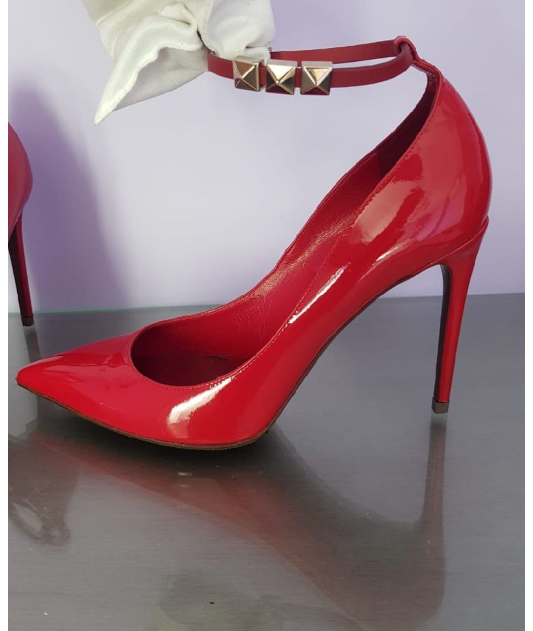 VALENTINO GARAVANI Красные туфли из лакированной кожи, фото 6