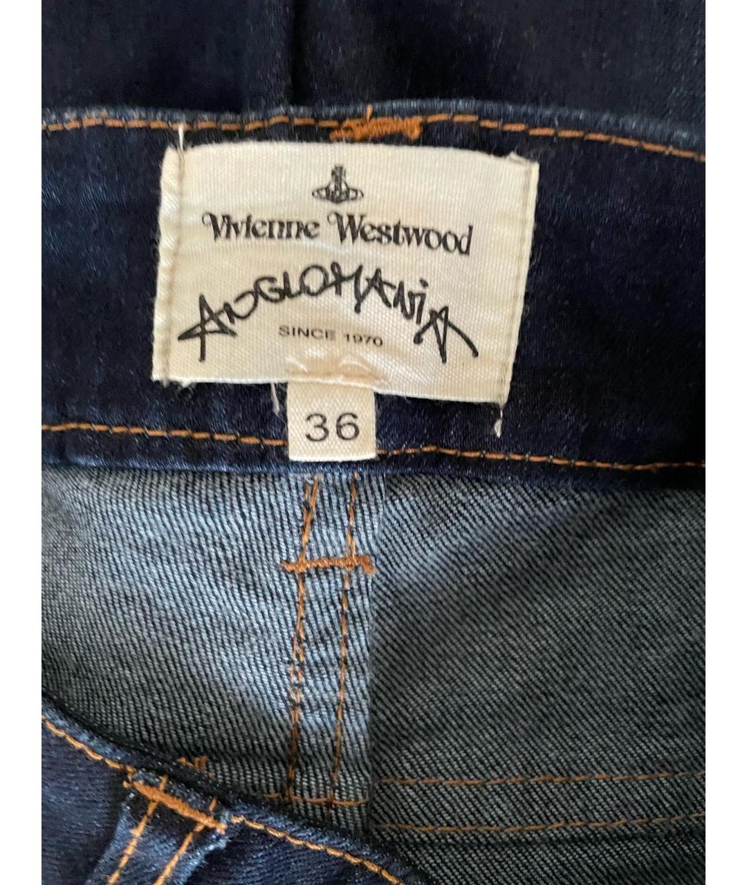 VIVIENNE WESTWOOD Темно-синие хлопковые джинсы слим, фото 3