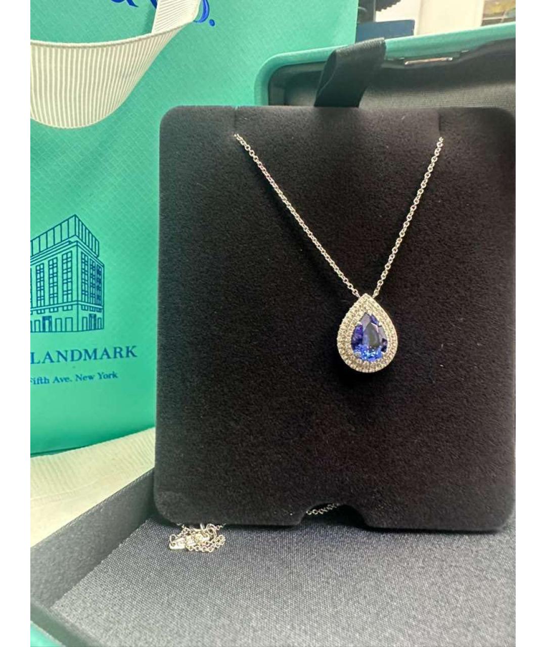 TIFFANY&CO Синяя платиновая подвеска, фото 2