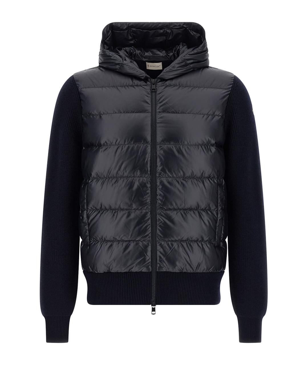 MONCLER Темно-синий полиэстеровый кардиган, фото 1
