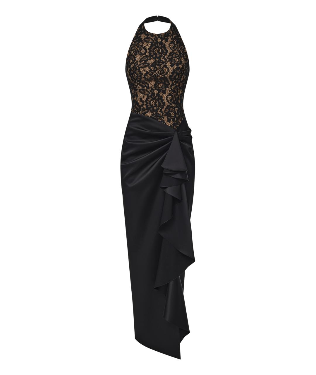 RASARIO Черное атласное вечернее платье, фото 1