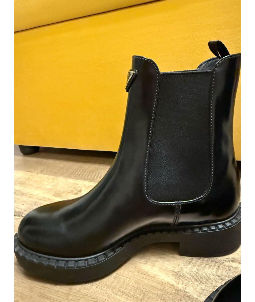 PRADA Черные кожаные полусапоги, фото 7