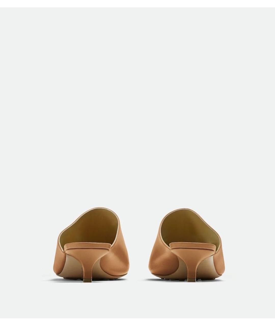 BOTTEGA VENETA Коричневые кожаные мюли, фото 3