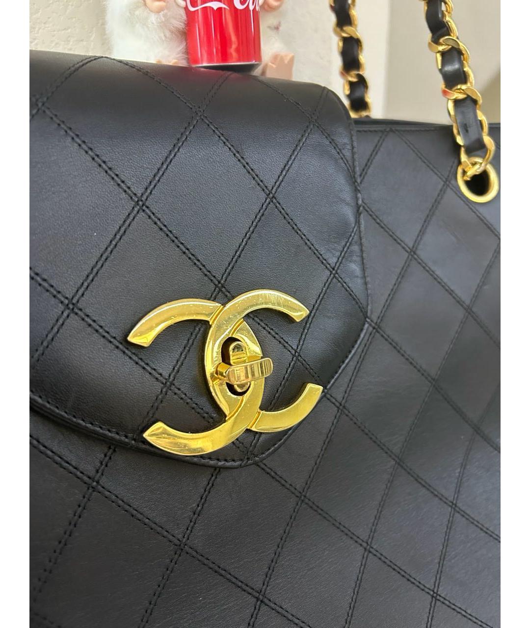 CHANEL Черная кожаная сумка тоут, фото 3