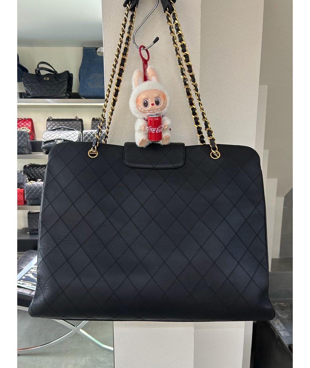 CHANEL Черная кожаная сумка тоут, фото 2