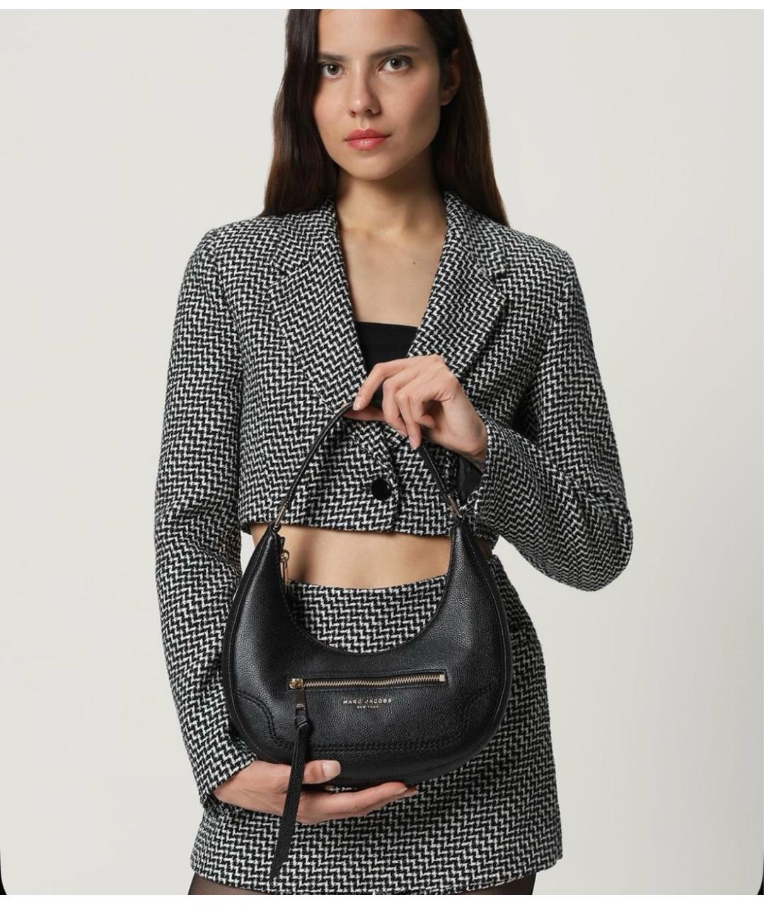 MARC JACOBS Черная кожаная сумка с короткими ручками, фото 3