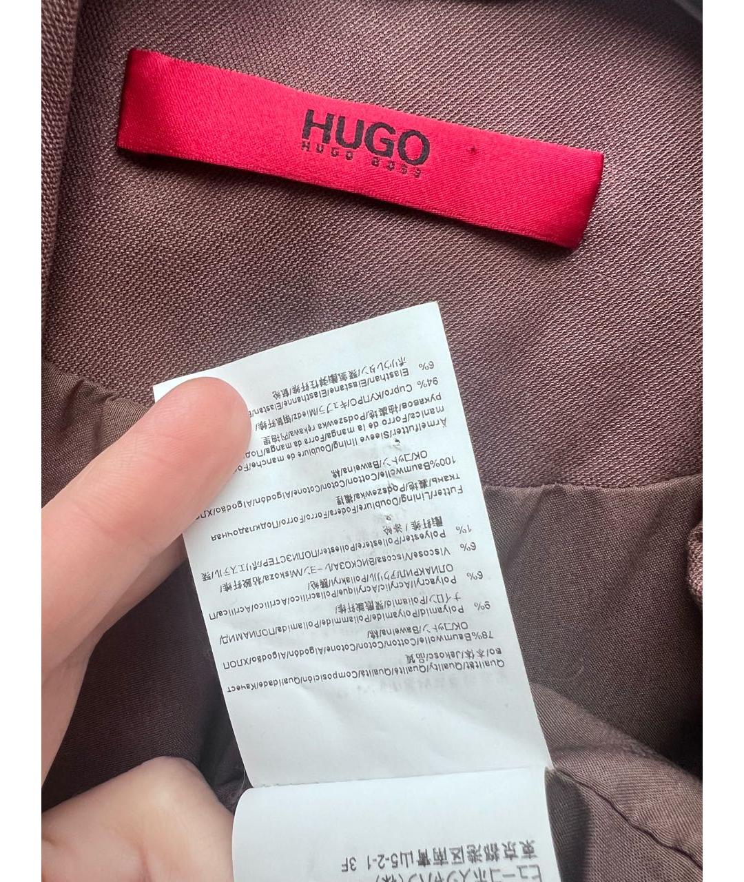 HUGO BOSS Коричневый хлопковый жакет/пиджак, фото 4