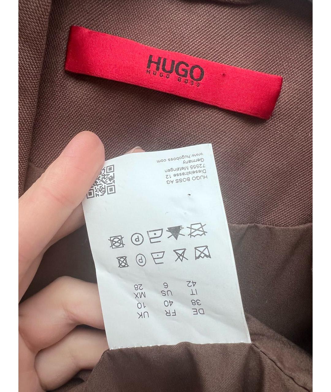 HUGO BOSS Коричневый хлопковый жакет/пиджак, фото 3