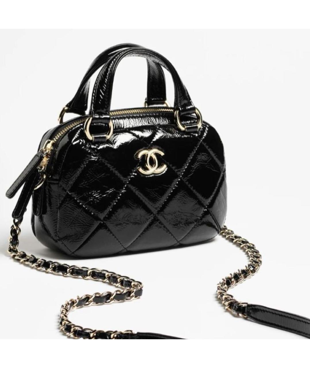 CHANEL Черная кожаная сумка через плечо, фото 2