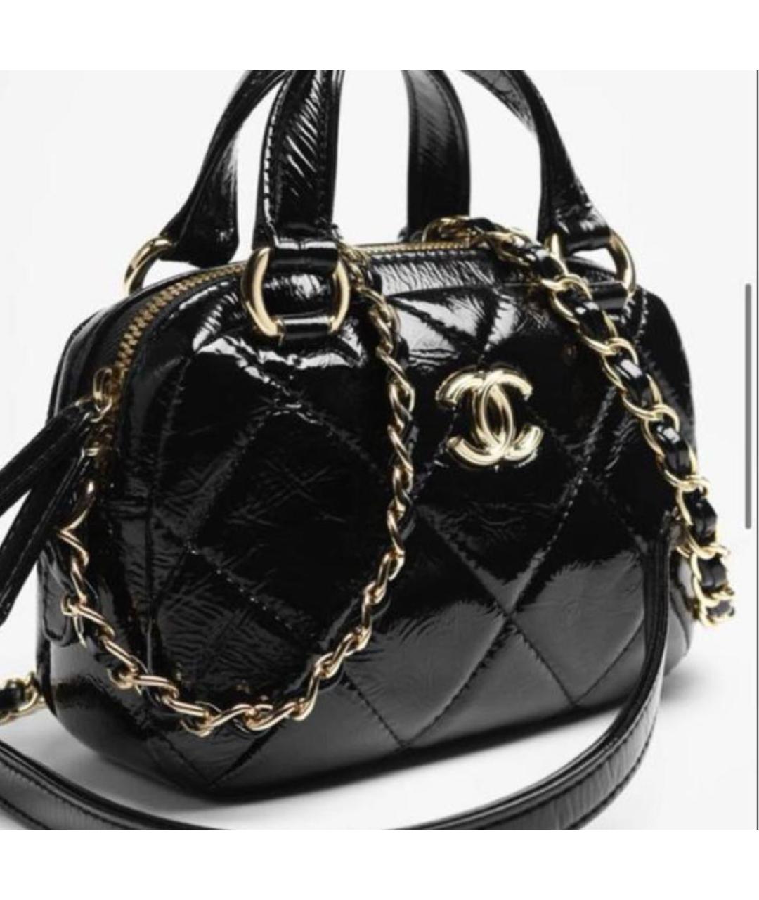 CHANEL Черная кожаная сумка через плечо, фото 4