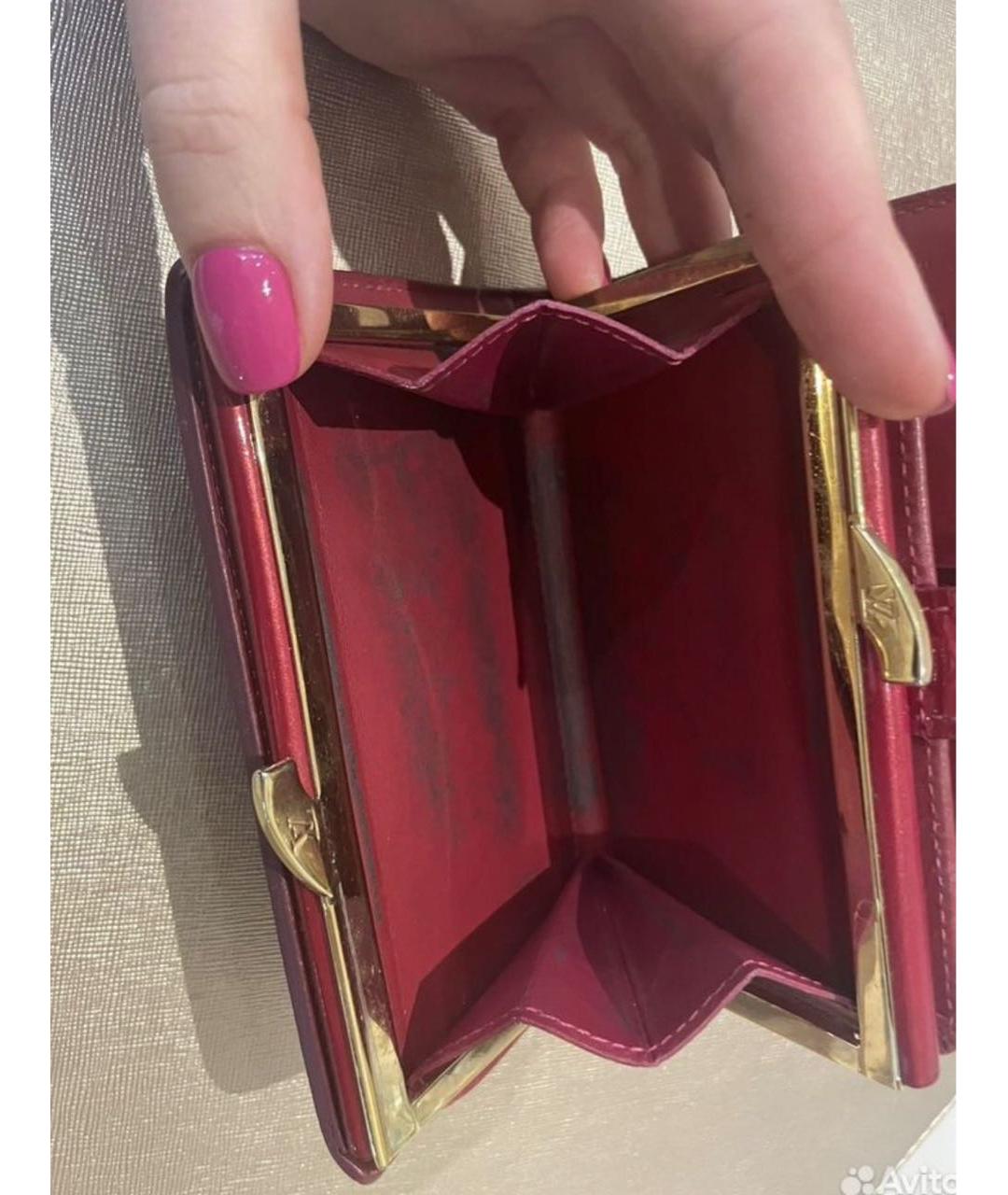 LOUIS VUITTON Красный кожаный кошелек, фото 7