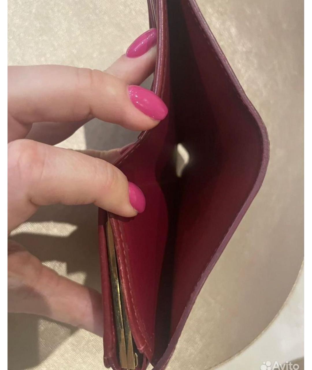LOUIS VUITTON Красный кожаный кошелек, фото 6