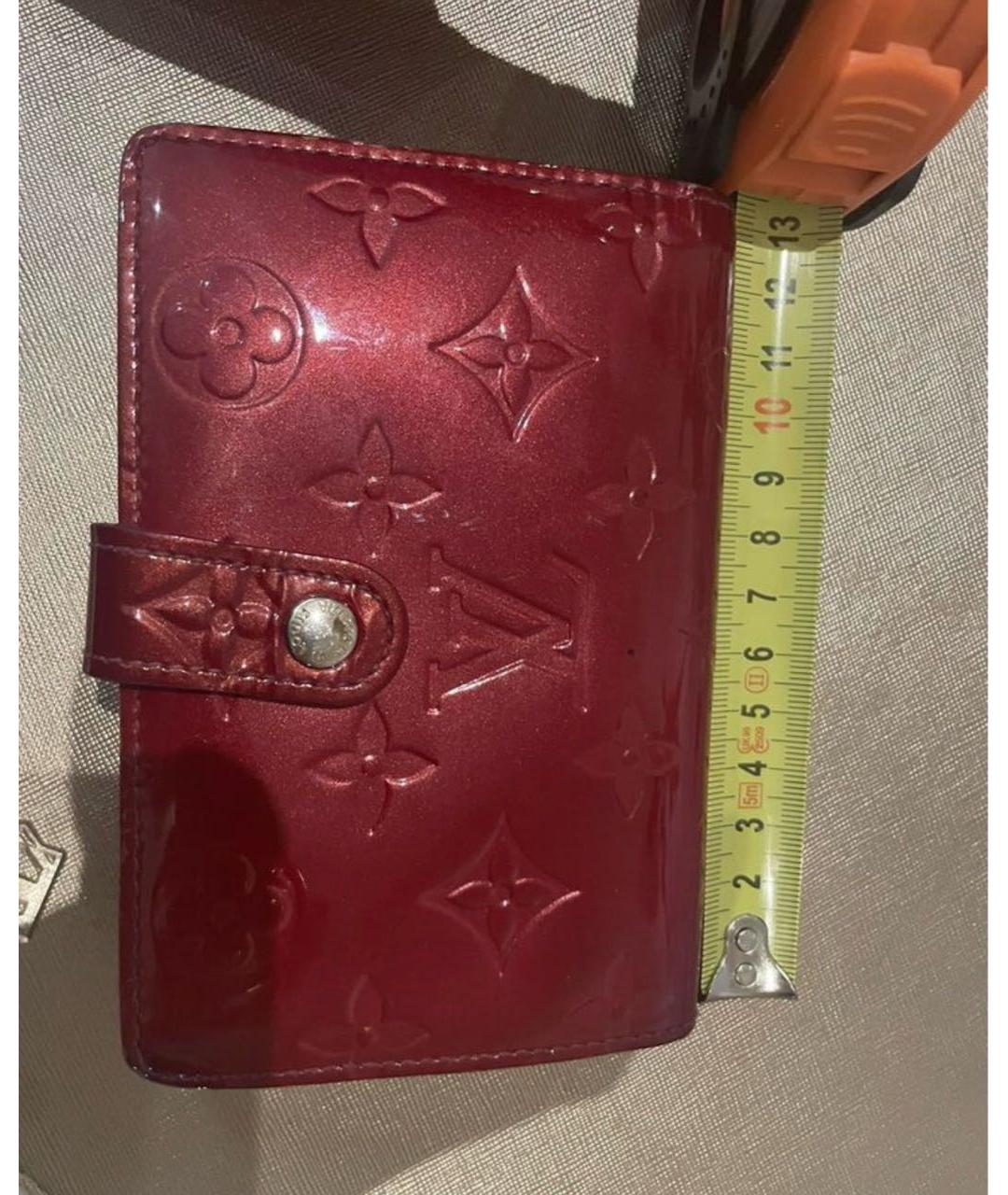 LOUIS VUITTON Красный кожаный кошелек, фото 8