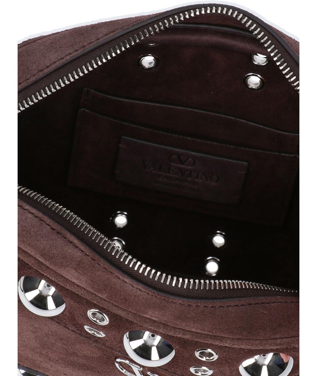VALENTINO Коричневая замшевая сумка через плечо, фото 4