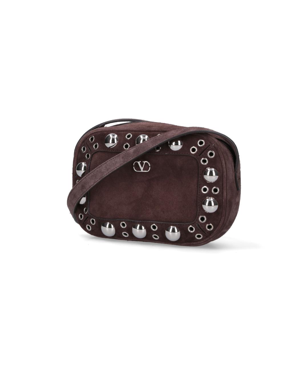 VALENTINO Коричневая замшевая сумка через плечо, фото 2