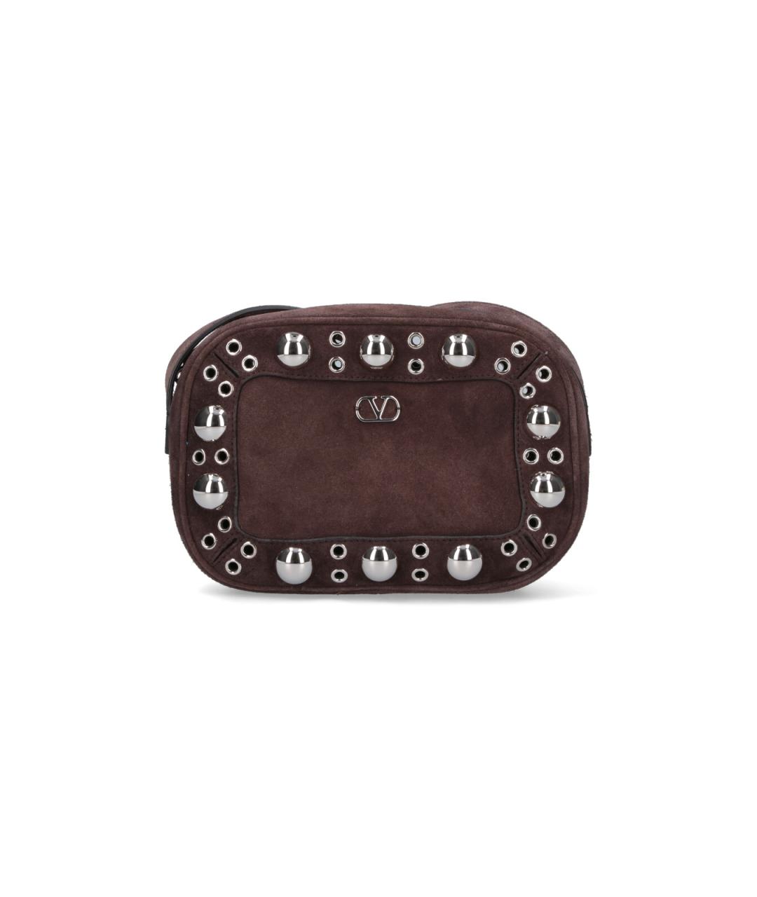 VALENTINO Коричневая замшевая сумка через плечо, фото 1