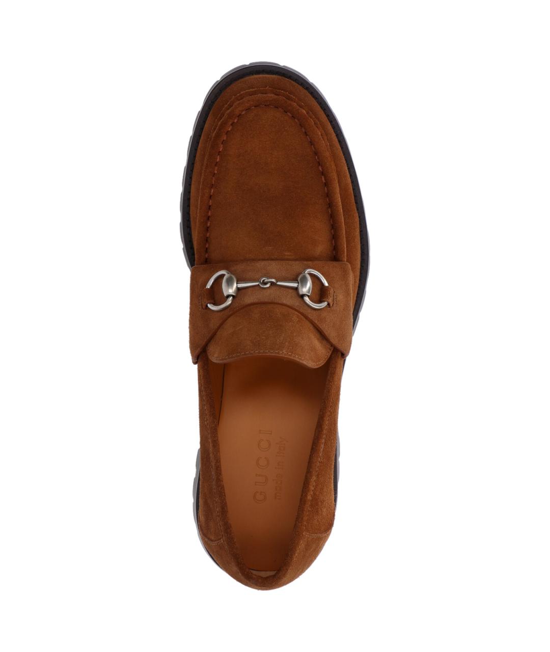 GUCCI Коричневые замшевые лоферы, фото 4