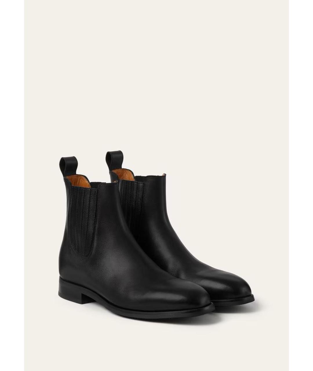 LORO PIANA Черные кожаные ботинки, фото 3
