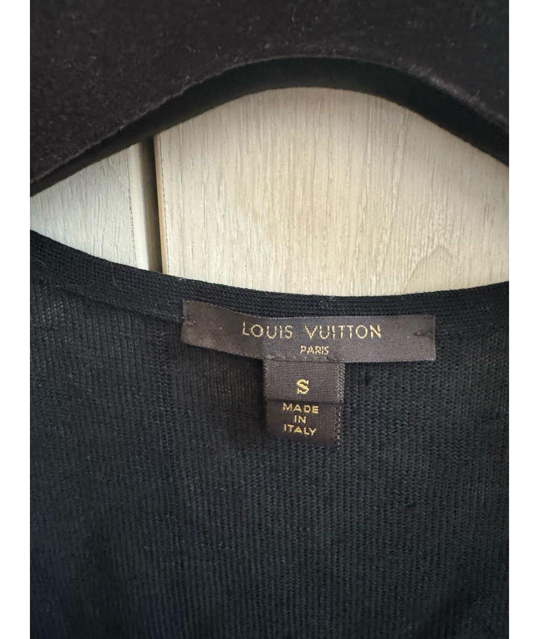 LOUIS VUITTON Черная хлопковая футболка, фото 4