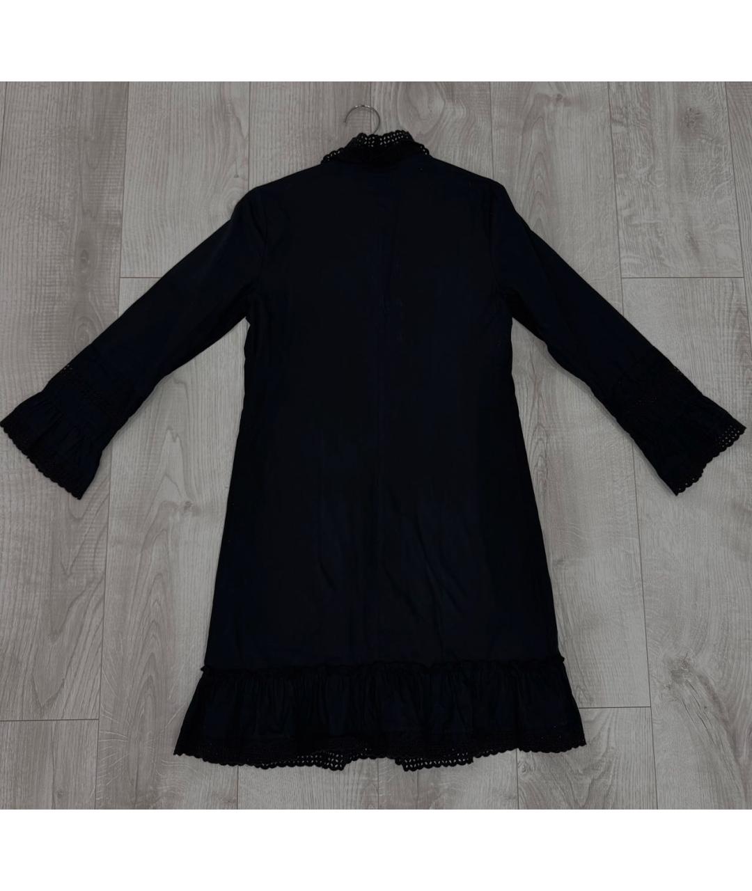 RED VALENTINO Черное хлопковое коктейльное платье, фото 2