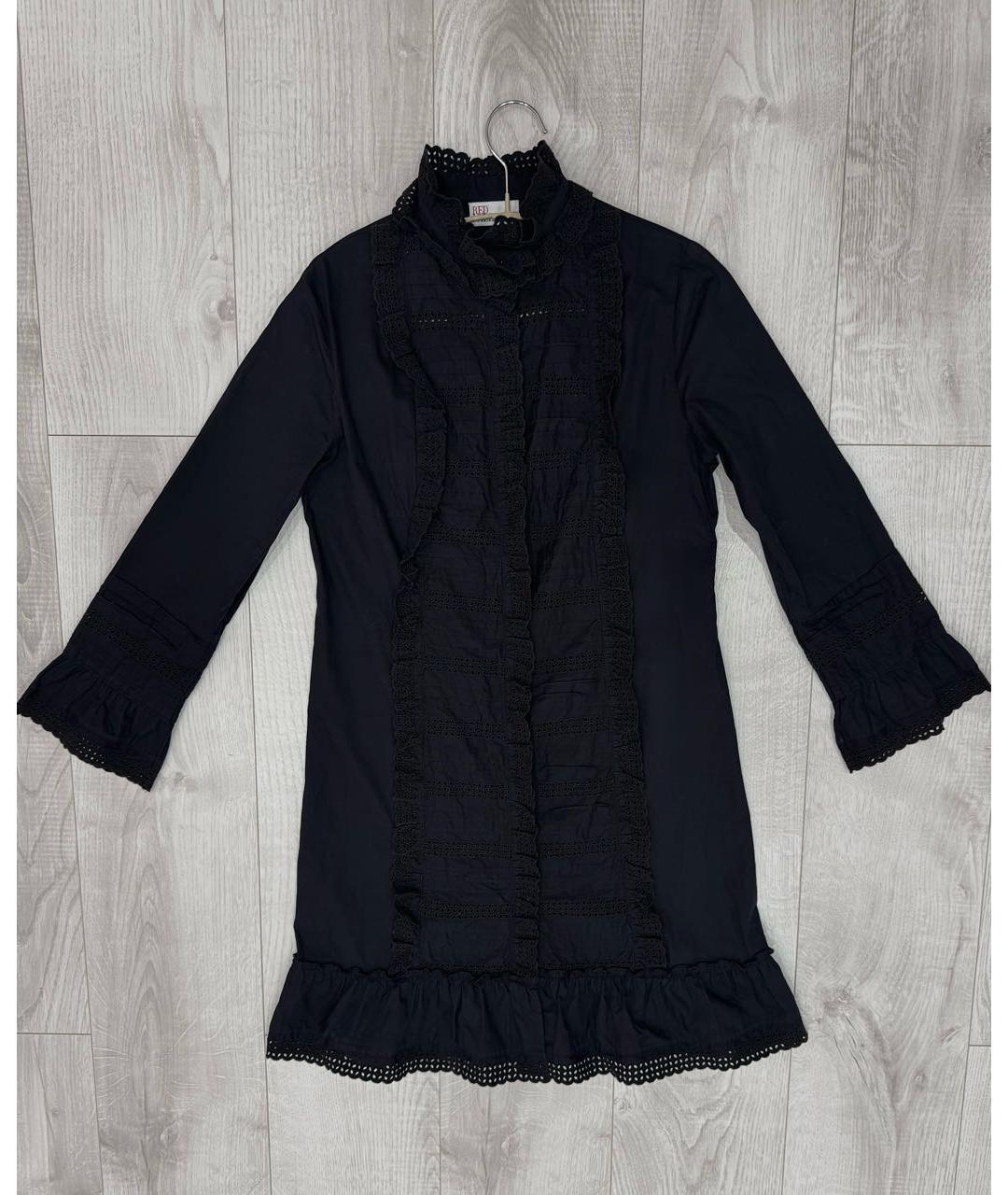 RED VALENTINO Черное хлопковое коктейльное платье, фото 9