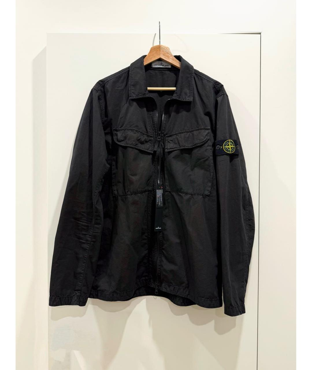STONE ISLAND Черная хлопковая куртка, фото 9