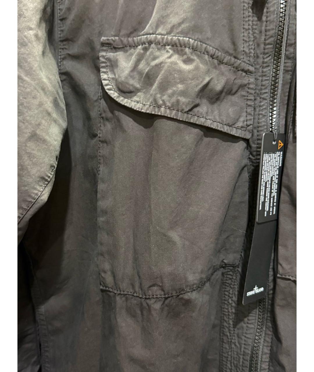 STONE ISLAND Черная хлопковая куртка, фото 8