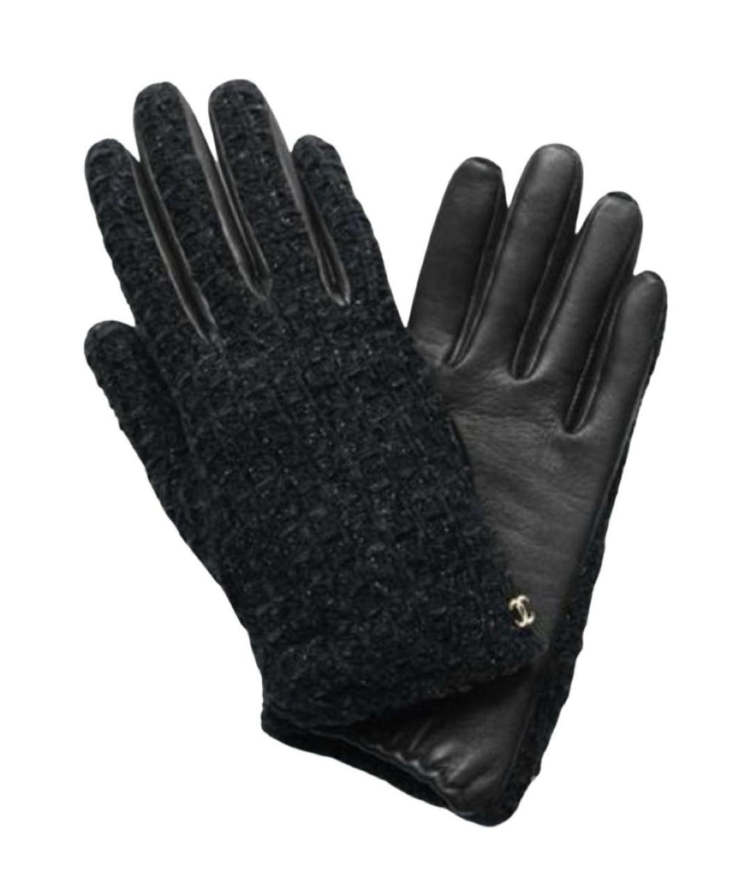 CHANEL Черные кожаные перчатки, фото 1