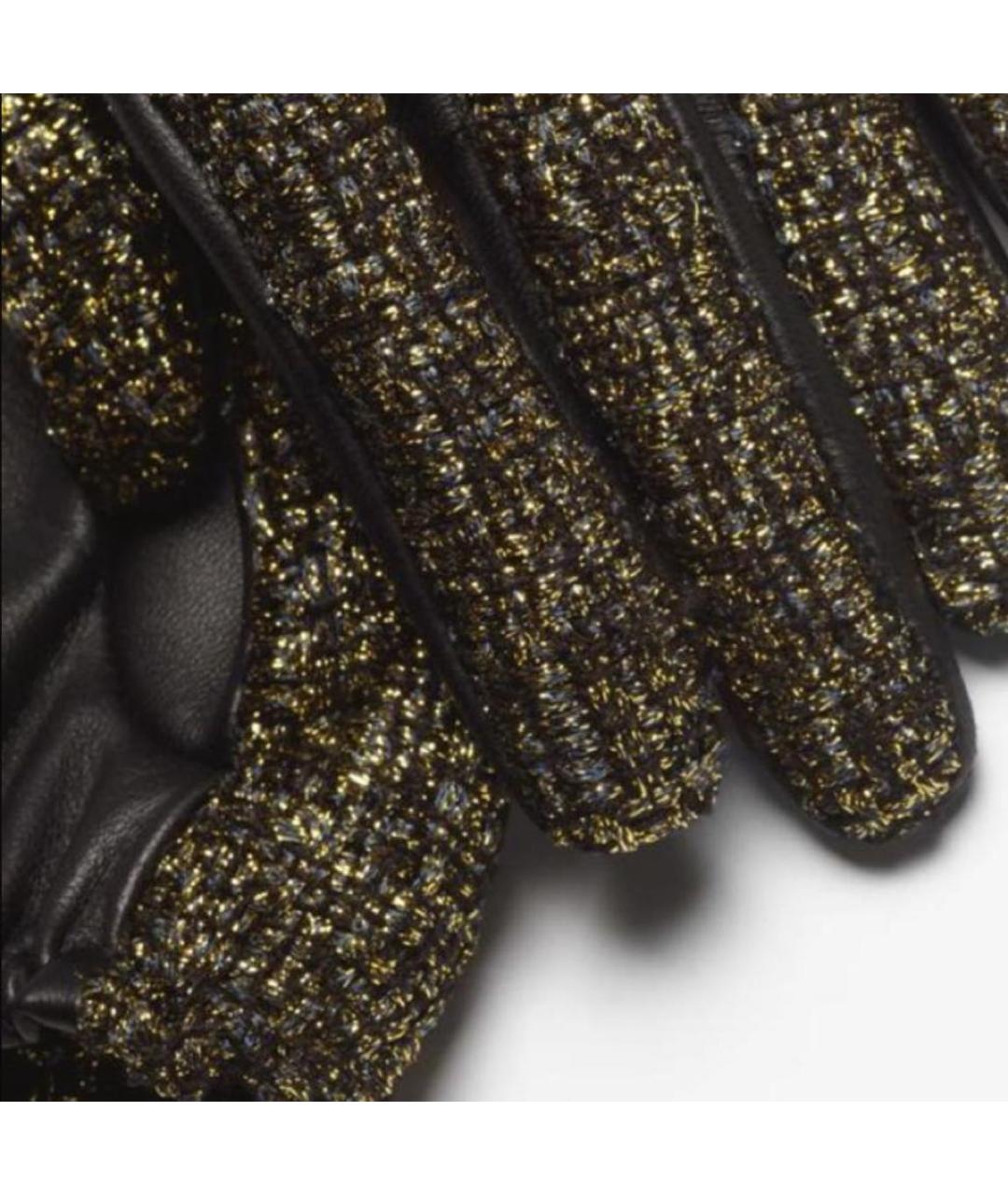 CHANEL Золотые кожаные перчатки, фото 2
